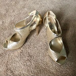 Gold Glitter Heels